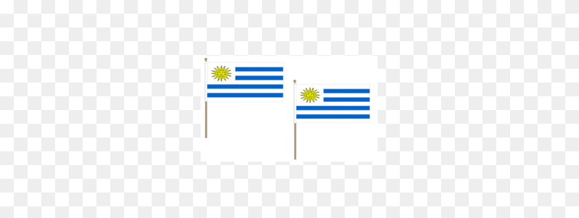 257x257 Uruguay Tela Nacional De La Mano De La Bandera Que Agita Las Banderas Unidas Y Asta De Bandera - Bandera De Uruguay Png