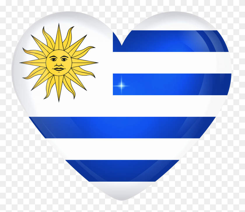 6000x5130 Уругвай Большое Сердце - Флаг Уругвая Png