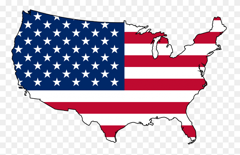 1969x1223 Us Map Clipart - American Flag Clipart Transparent