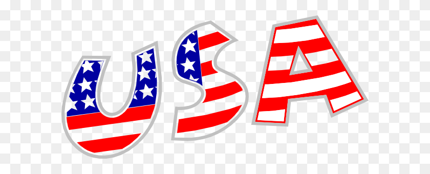600x280 Usa Clip Art - United States Flag Clipart