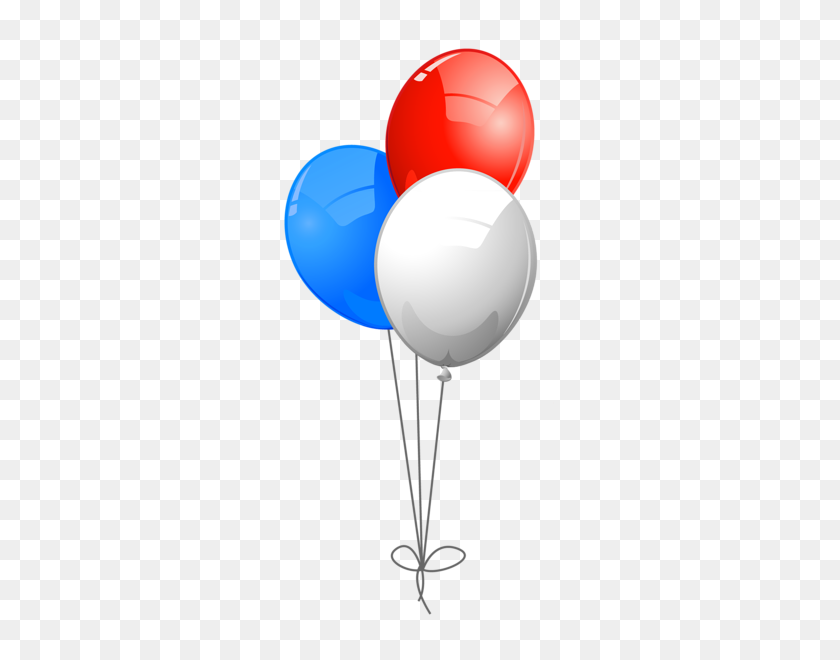 308x600 Usa Colors Balloons Clip Art - Patriotic Clip Art