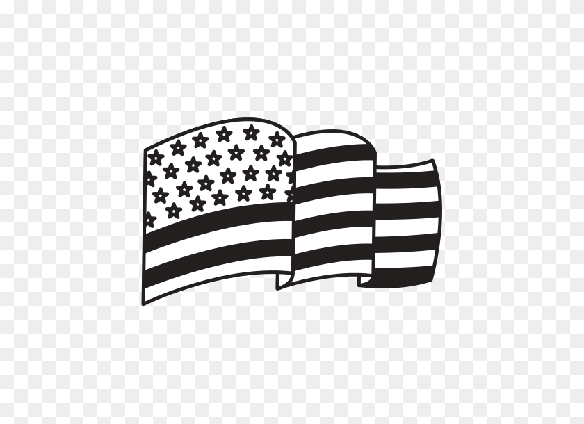 550x550 Usa Flag Isolated Icon - American Flag Black And White Clipart