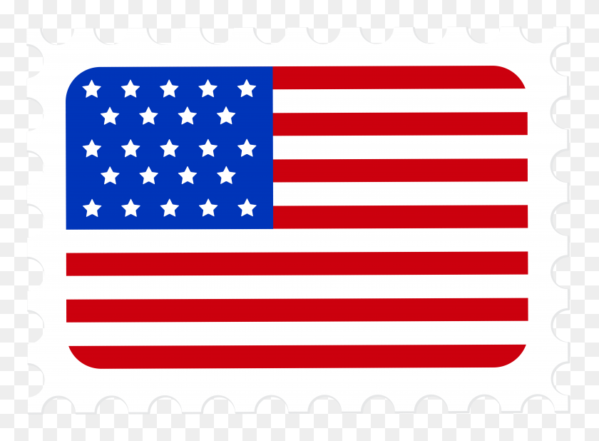 8000x5733 Bandera De Estados Unidos Sello Postal Png Clipart - Sello Postal Clipart