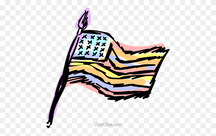 480x470 Usa Flag Royalty Free Vector Clip Art Illustration - Usa Flag Clipart Black And White