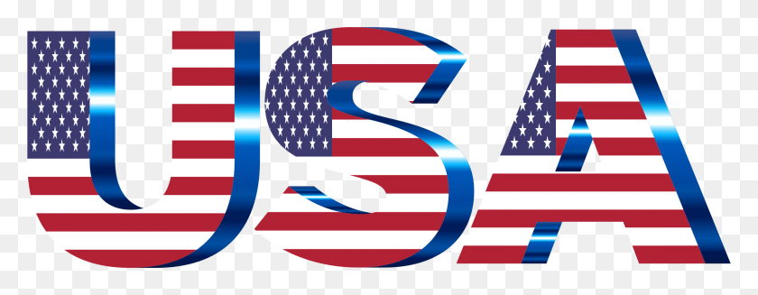 2280x782 Usa Flag Typography No Filters No Background Icons Png - Usa Flag PNG