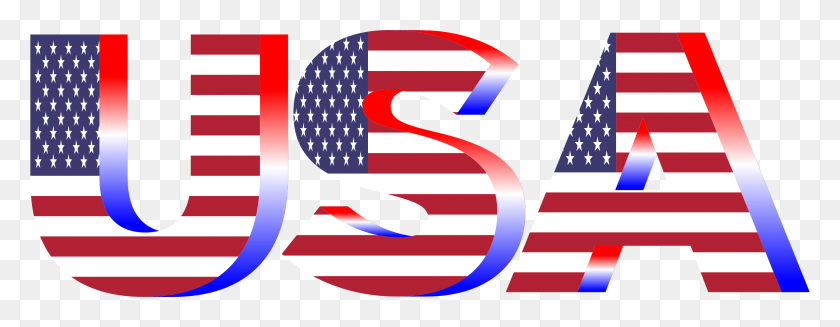 2280x782 Usa Flag Typography Red White And Blue No Background Icons Png - Red Background PNG