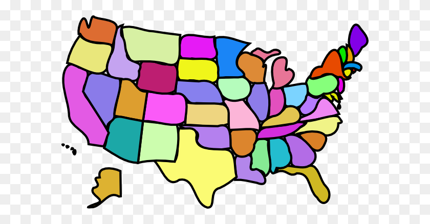 600x378 Imágenes Prediseñadas De Mapa De Estados Unidos - Clipart De Región