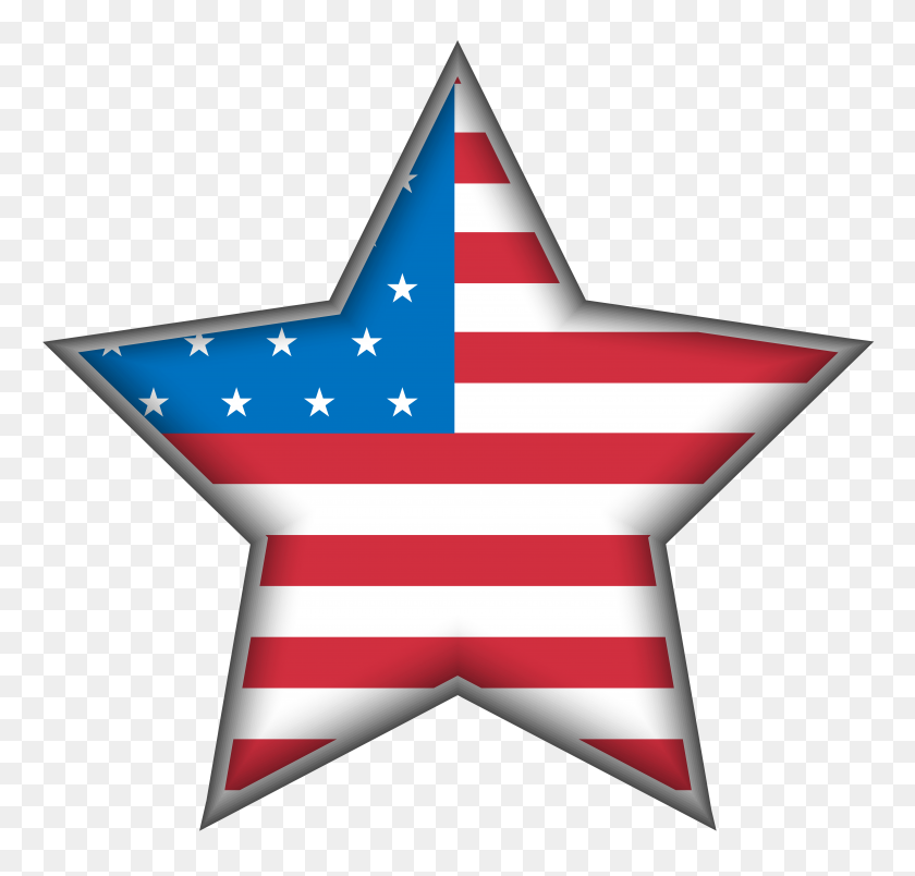 8000x7636 Usa Star Png Clipart - Usa Clipart
