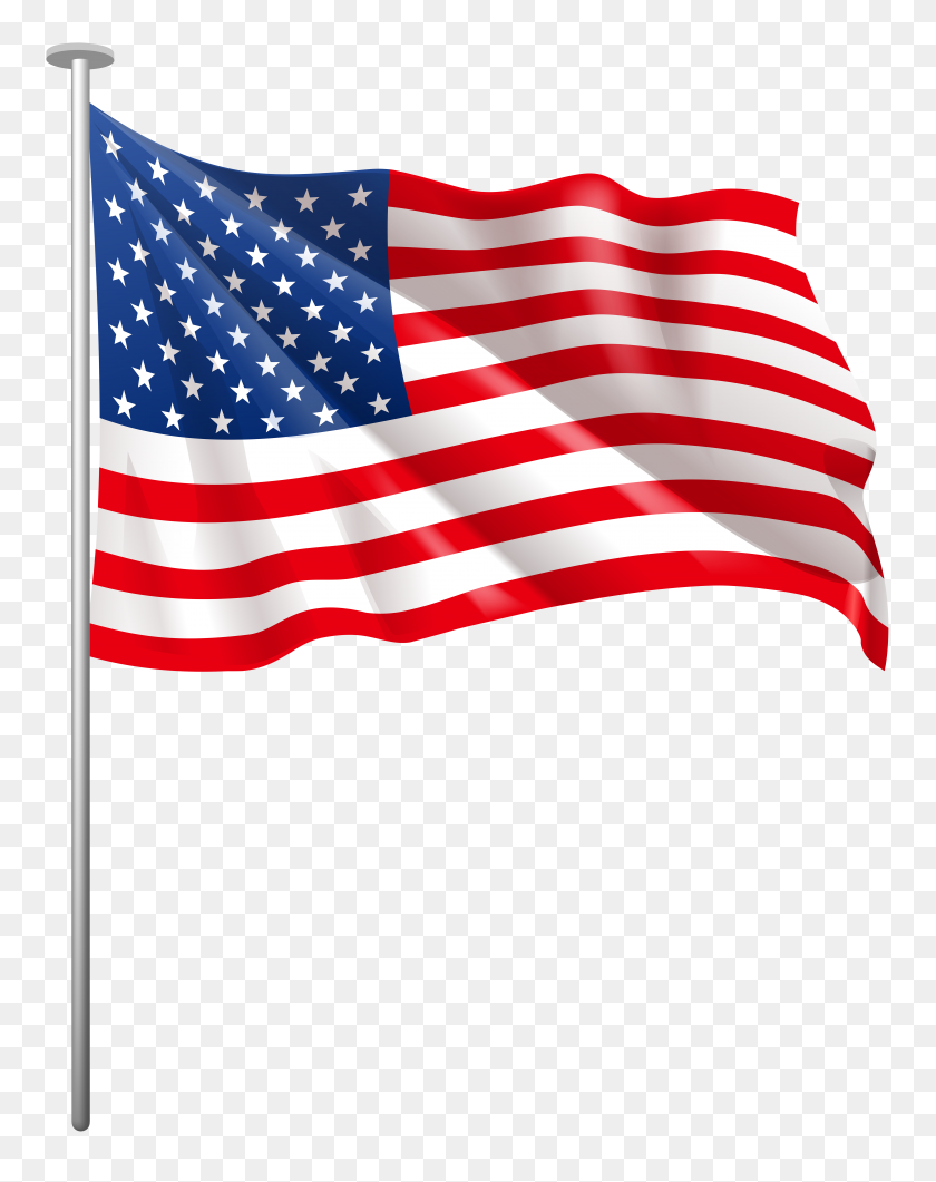 6232x8000 Bandera De Estados Unidos Ondeando Png Clipart - Pole Clipart