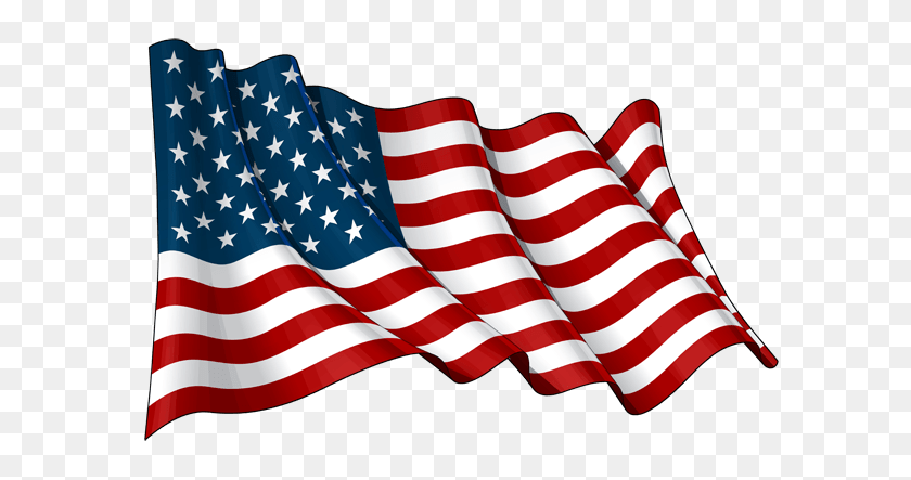 600x383 Usa Waving Flag Transparent Png - Waving American Flag PNG
