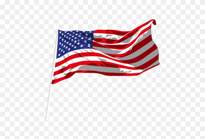 512x512 Usa Waving Flag Transparent Png - American Flag On Pole PNG