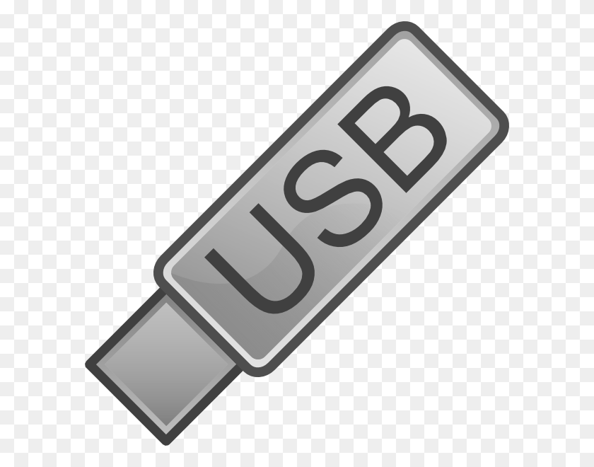 600x600 Usb Flash Drive Icon Clip Art Free Vector - Usb Clipart