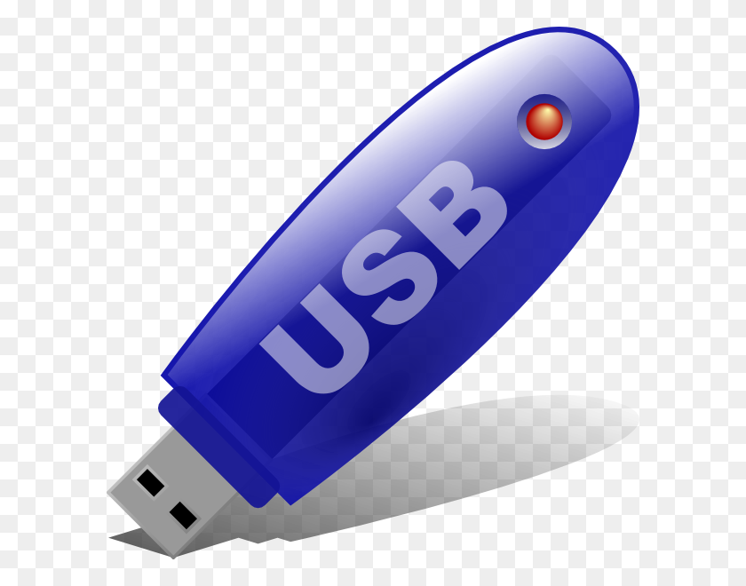600x600 Usb Memory Stick Clip Art Free Vector - Usb Clipart