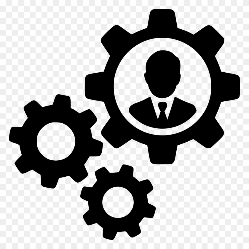 980x980 User Man Gears Cogs Settings Control Avatar Options Png Icon - Cogs PNG