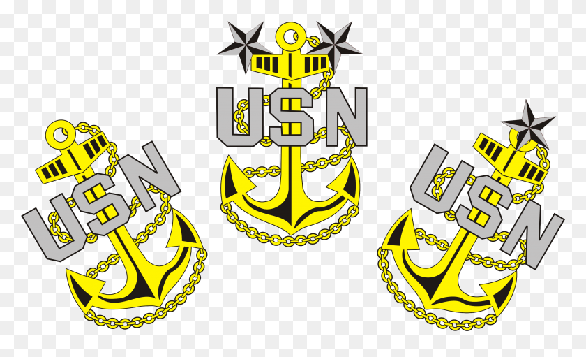 3267x1891 Usn Anchor Clipart - Eagle Globe And Anchor PNG
