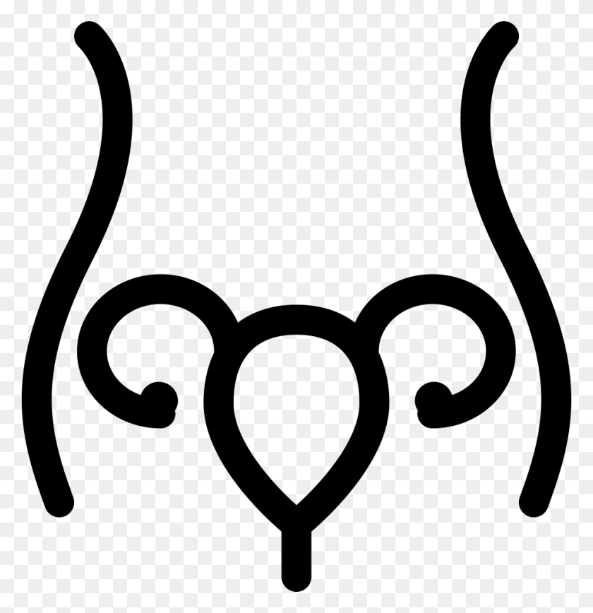 946x980 Uterus And Fallopian Tube Inside Woman Body Outline Png Icon - Body Outline PNG