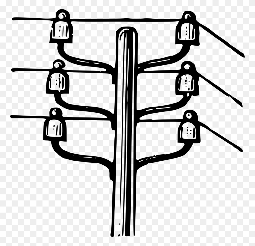 772x750 Utility Pole Electricity Overhead Power Line Electric Power - Power Lines Clipart