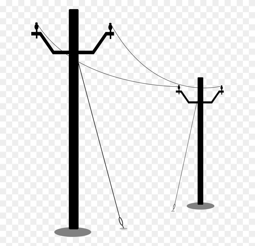 634x750 Utility Pole Electricity Overhead Power Line Public Utility - Power Lines Clipart