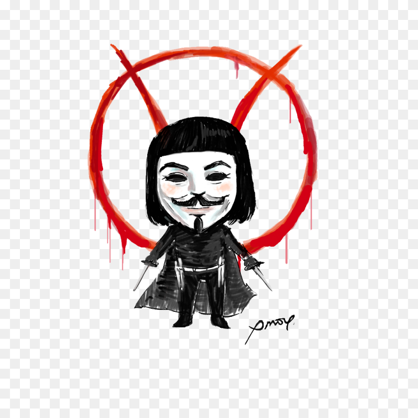 1000x1000 V De Venganza Clipart Vendetta Png - Máscara De Guy Fawkes Png