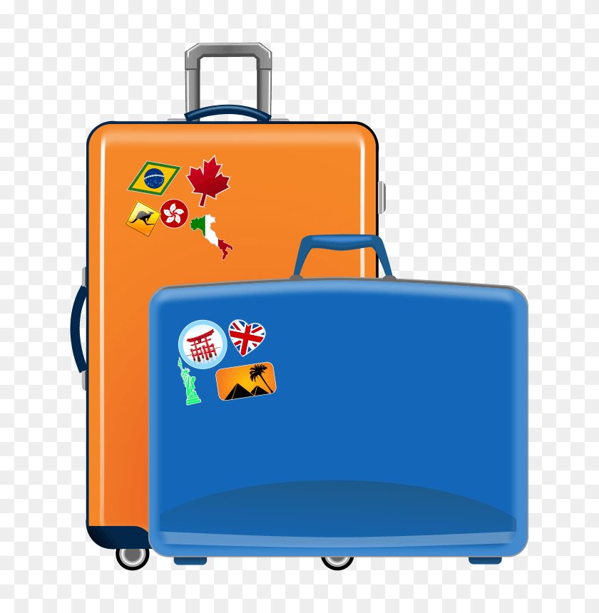 702x800 Vacation Luggage Cliparts - Family Vacation Clipart
