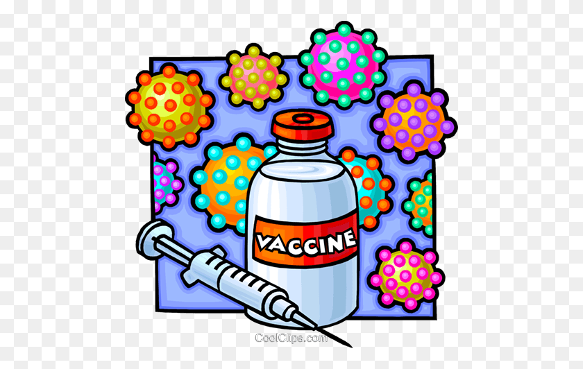 480x472 Vacuna Y Jeringa Libre De Regalías Vector Clipart Ilustración - Vacuna Clipart
