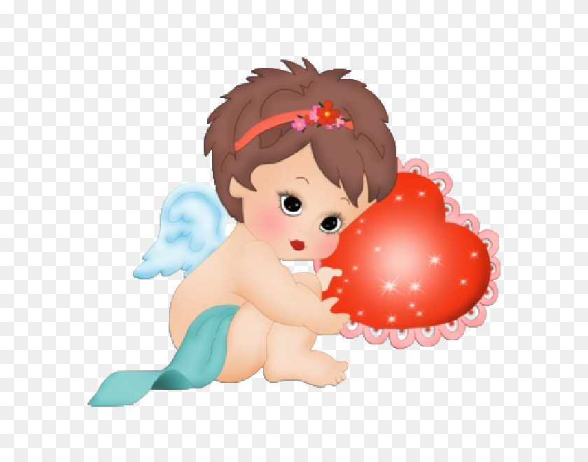 600x600 Valentine Clipart Baby Angels - Baby Angel Clipart