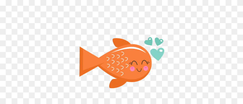 300x300 Valentine Fish Scrapbook Cute Clipart - Orange Fish Clipart