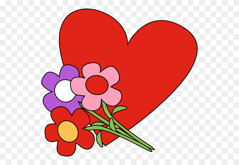 550x520 Valentine Flowers Cliparts - Heart Flower Clipart
