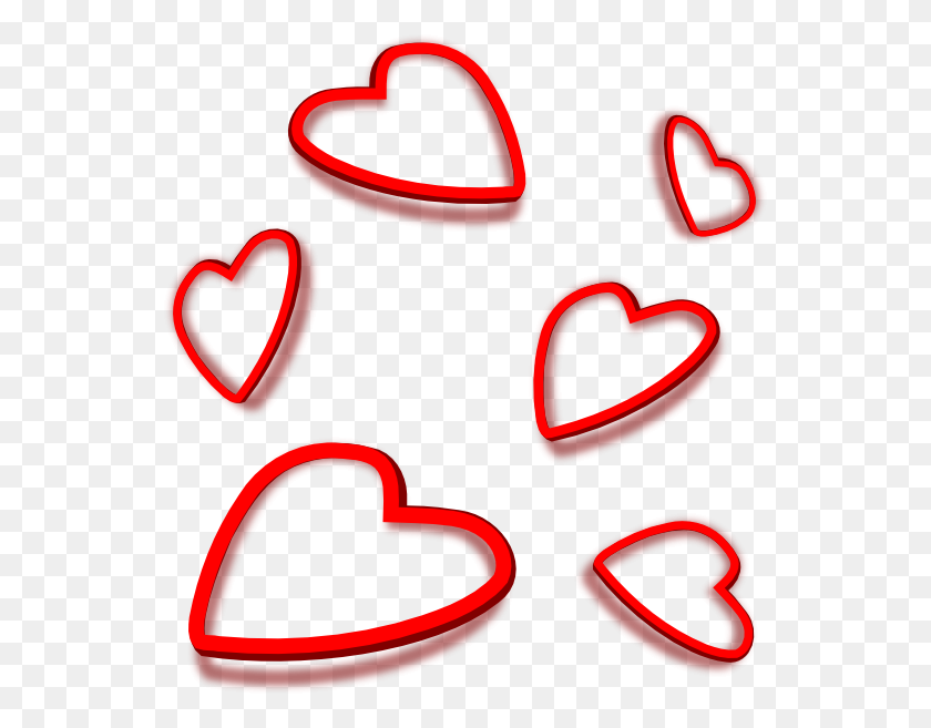546x597 Valentine Hearts Clip Art - Valentine PNG