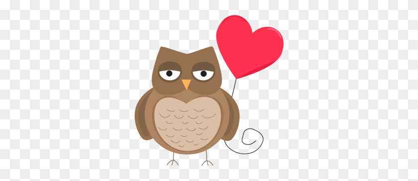300x304 Valentine Owl - Valentine Owl Clipart
