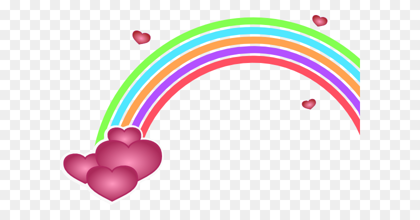 600x380 Valentine Rainbow Png, Clip Art For Web - Rainbow Banner Clipart