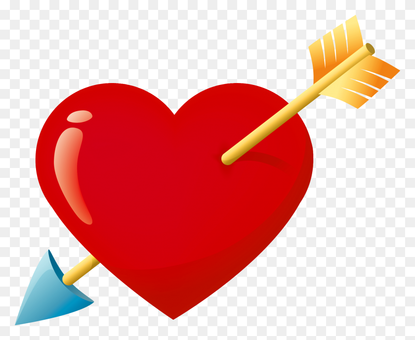 1779x1433 Valentine Red Heart With Arrow Png - Valentine Heart PNG