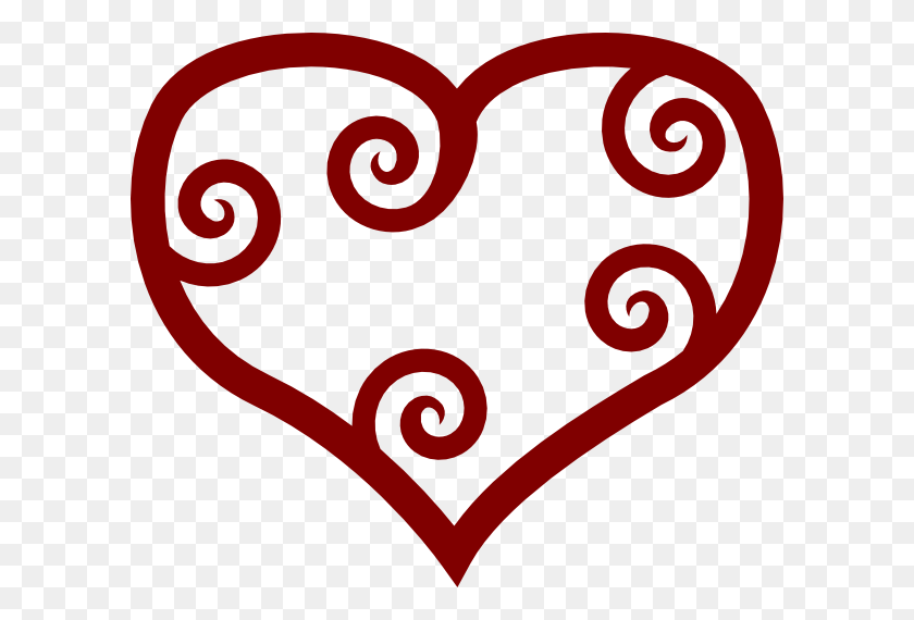 600x510 Valentine Red Maori Heart Clip Art Free Vector - Free Valentine Clipart