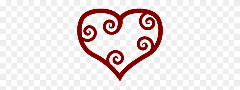 300x255 San Valentín Corazón Rojo Maorí Png Cliparts Para Web - Corazón Rojo Clipart Gratis