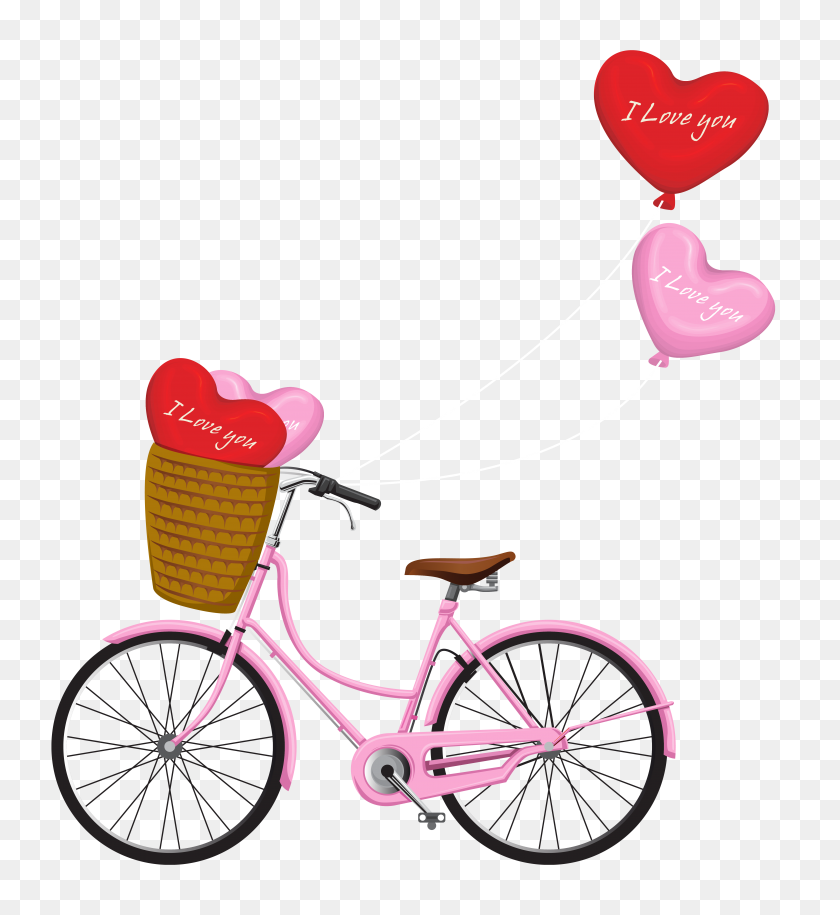5569x6106 Valentine's Day Bicycle Png Clipart - Free Clip Art Bicycle
