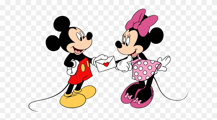 623x407 El Día De San Valentín Clipart Mickey Minnie - Feliz Día De San Valentín Clipart