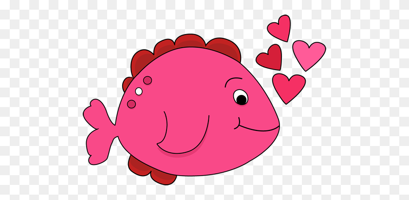 500x351 Valentines Day Cute Valentine'day Fish Clip Art Image - Cute Valentine Clipart