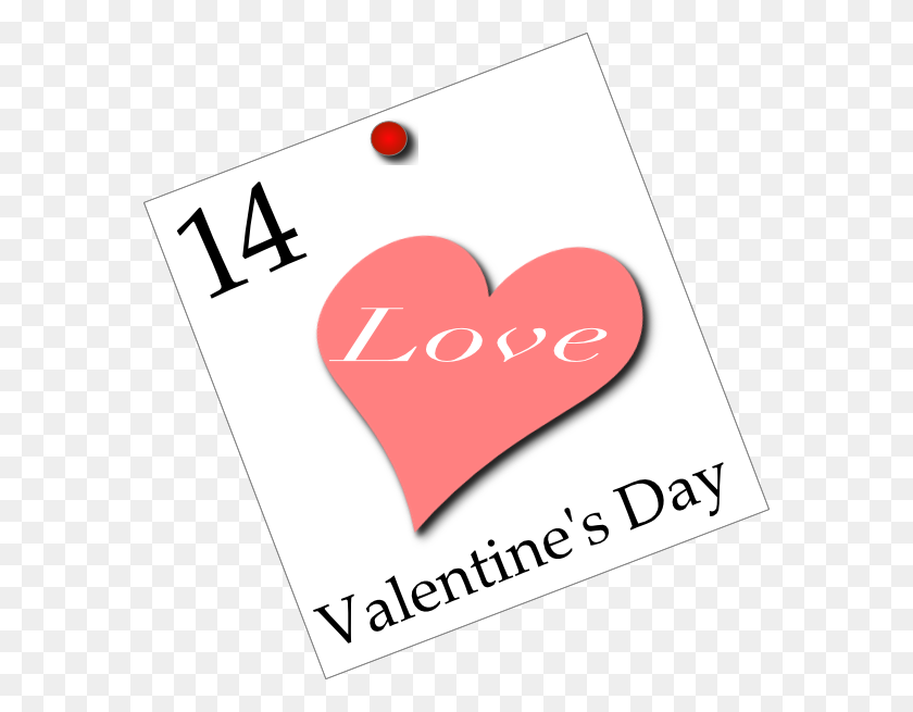 576x595 День Святого Валентина Февраль Картинки - Февраль Календарь Клипарт