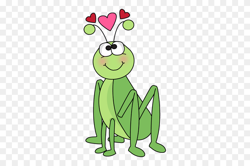 277x500 Valentine's Day Grasshopper Lindos Clip Art, Craft - Cricket Insect Clipart