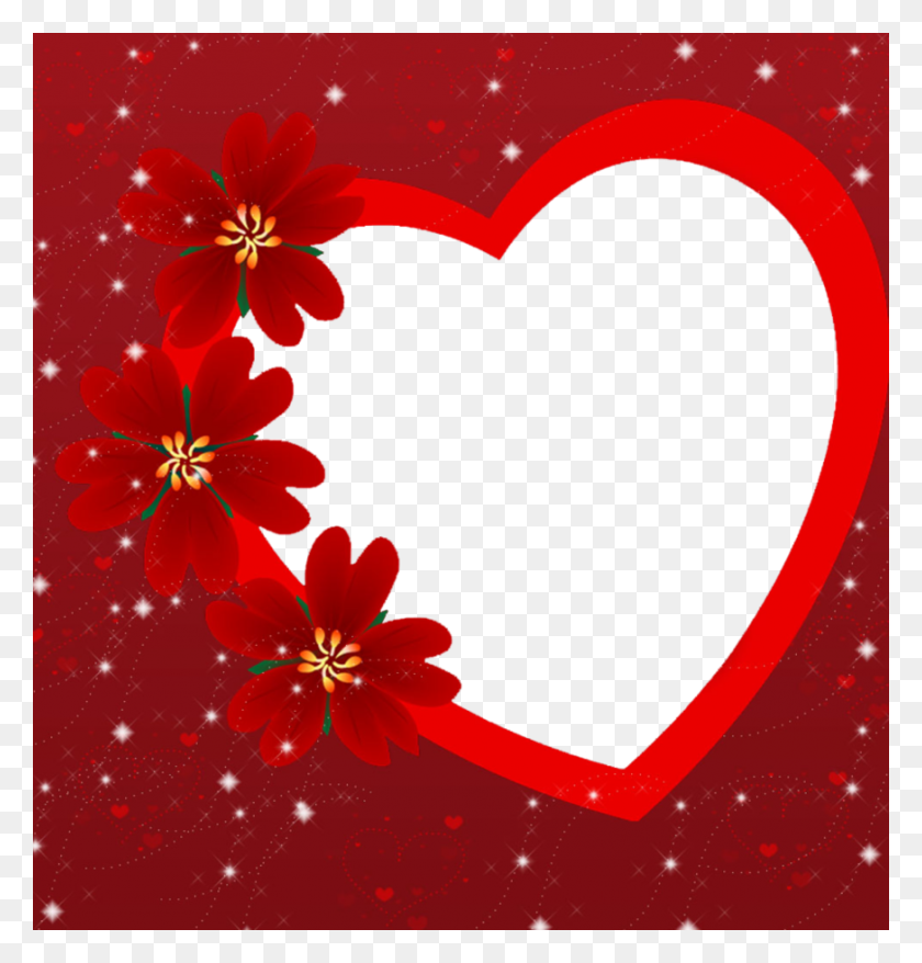 873x916 День Святого Валентина Сердце Рамка Png Фото Вектор, Клипарт - Сердце Рамка Png