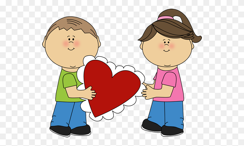 550x443 Clipart De Niños Del Día De San Valentín - Lindo Gráfico Del Día De San Valentín