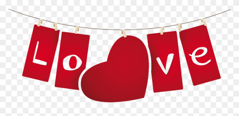 850x381 Valentines Day Love Decoration Png - Valentine PNG