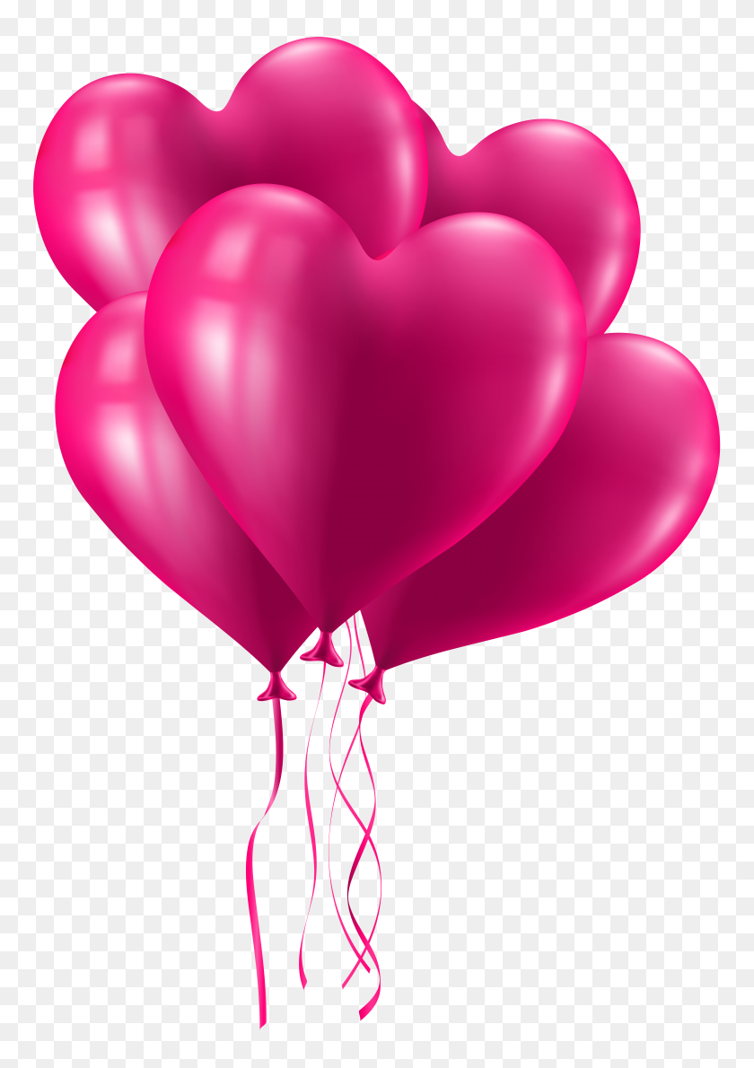 5521x8000 Valentine's Day Pink Heart Balloons Clip Art Gallery - Pink Balloon Clipart
