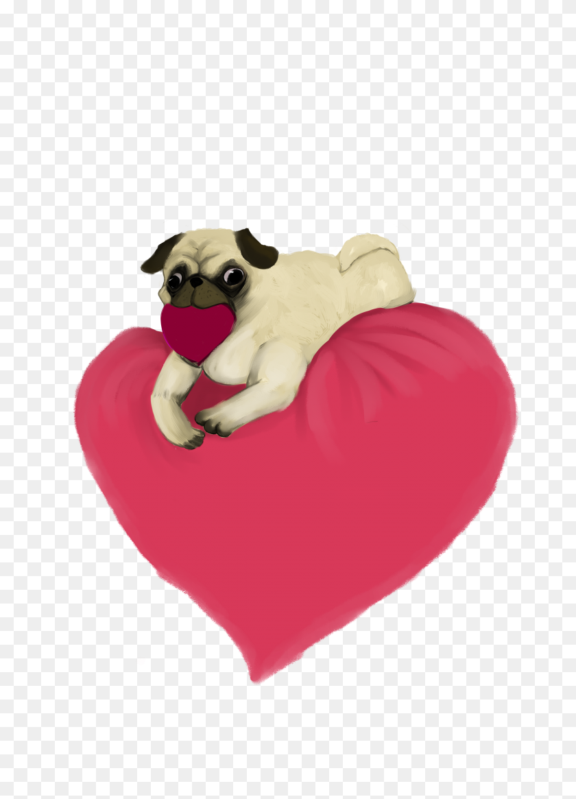 2400x3400 Valentines Day Pug Weasyl - Pug PNG