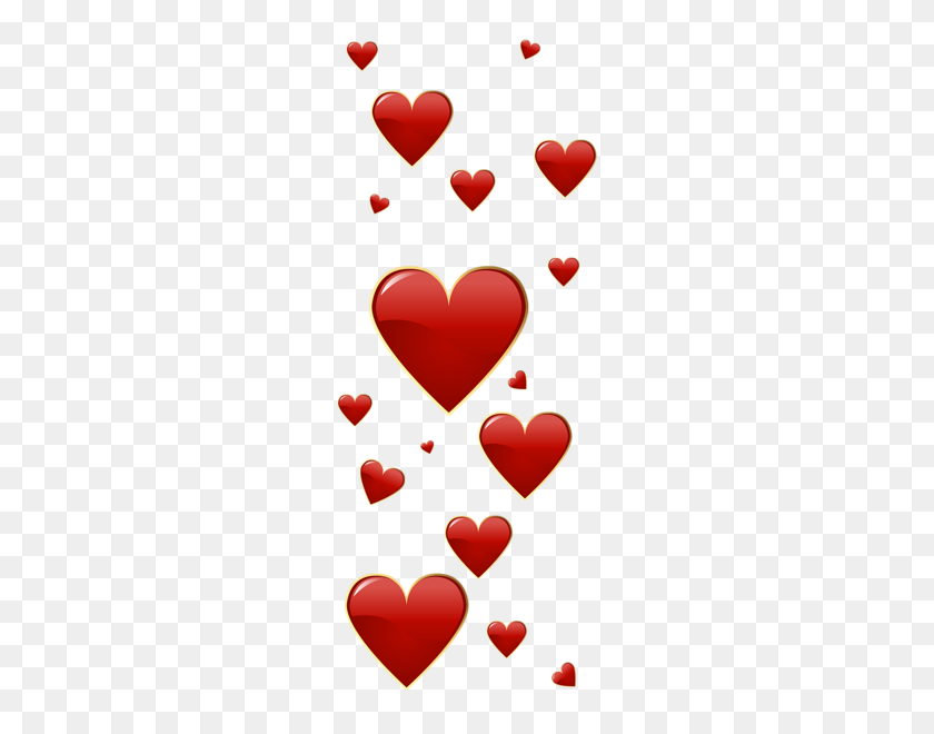 241x600 День Святого Валентина Красные Сердца Клипарт Клипарт - Красные Сердца Png