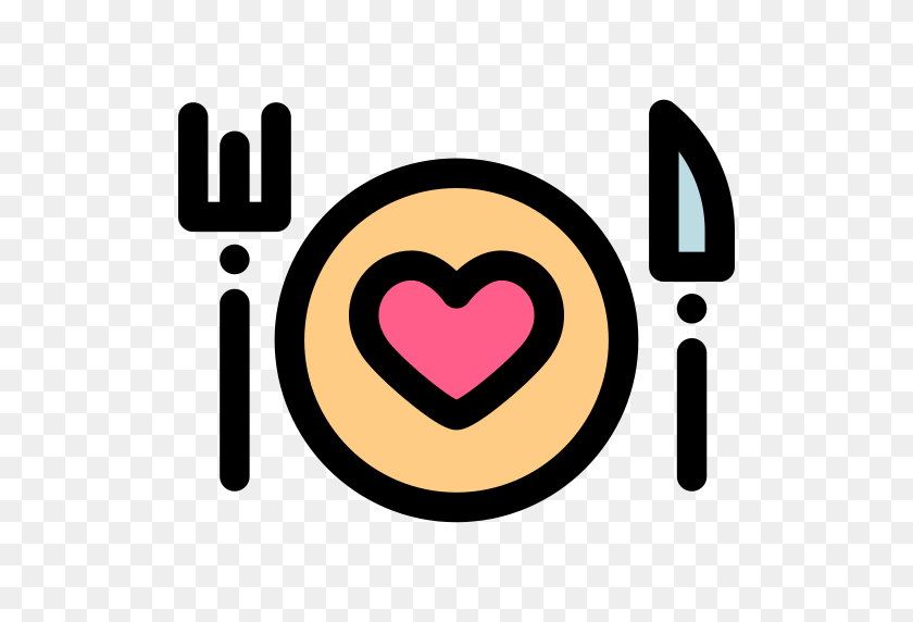 512x512 Valentines Day, Simple, Multicolor Icon With Png And Vector Format - Dinner PNG