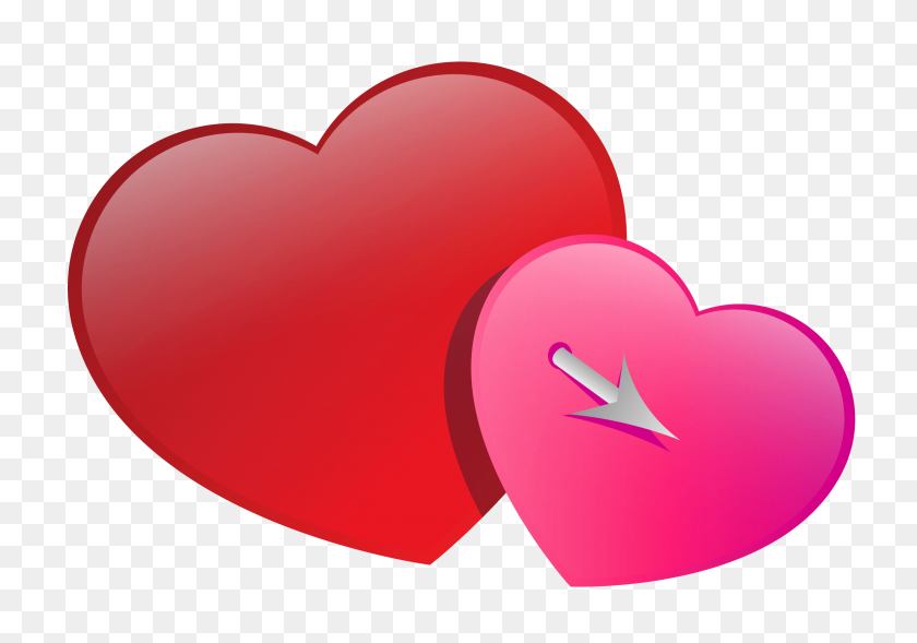 3000x2038 Валентина Розовые И Красные Сердца Png Клипарт Галерея - Красные Сердца Png