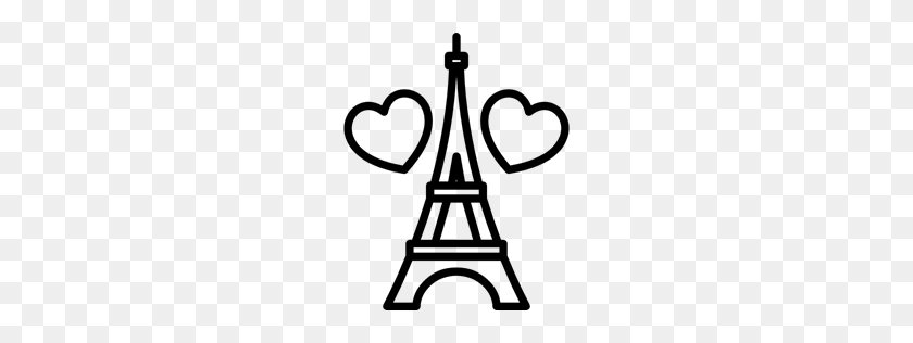 256x256 Valentines, Romantic, France, Heart, Shapes, Eiffel Tower, Paris Icon - Eiffel Tower Clip Art Free