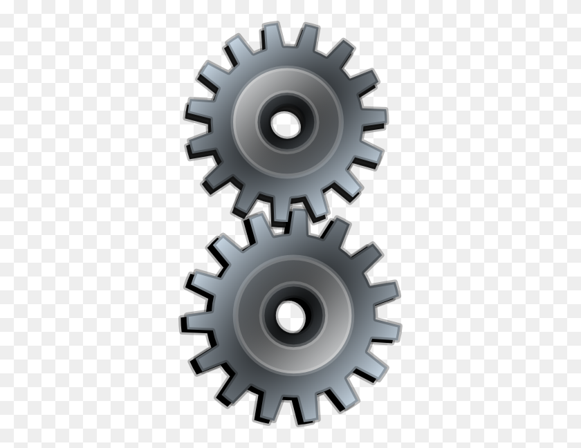 324x588 Valessiobrito Two Gears Grey Clipart - Engranaje Png