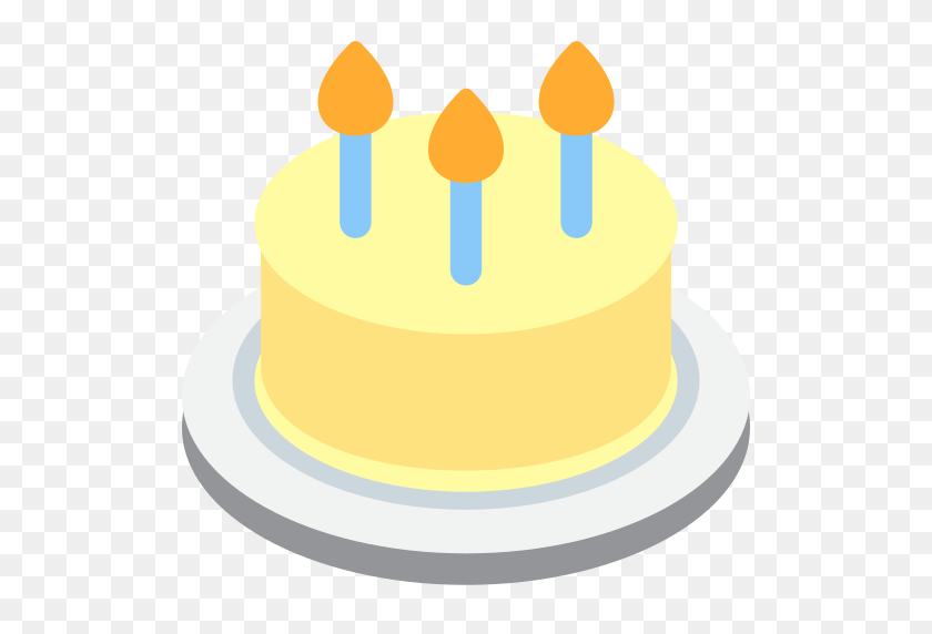 512x512 Ванильный День Рождения - Торт Emoji Png